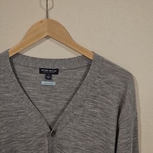 Peter Millar Charcoal V-Neck Cardigan